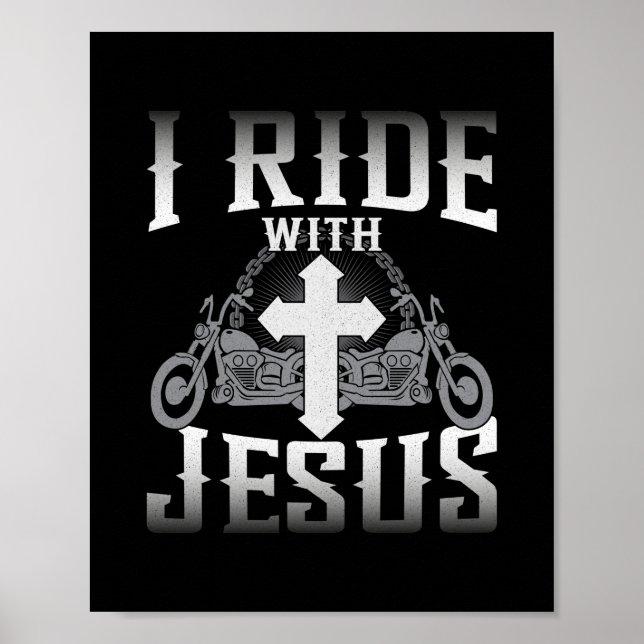 Biker jag rider med Jesus Faith Poster (Framsidan)