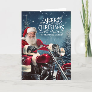Biker jultomte med Winter Gräs Helgkort