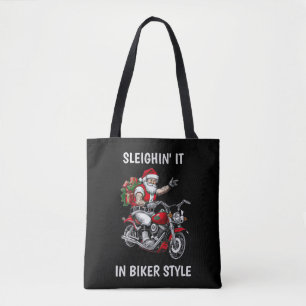 Biker jultomte tygkasse