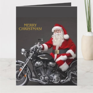 Biker jultomte viklad gratulationskort kort