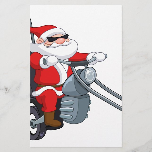 biker jultomten brevpapper (Framsida)
