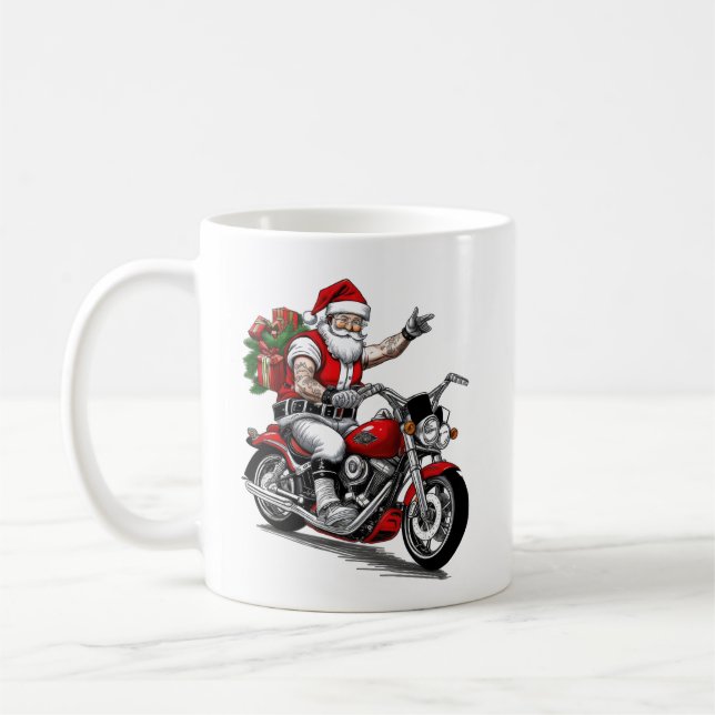 Biker Jultomten Kaffemugg (Vänster)