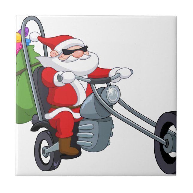 biker jultomten kakelplatta (Framsidan)