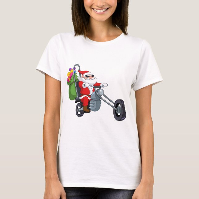 biker jultomten tee shirt (Framsida)