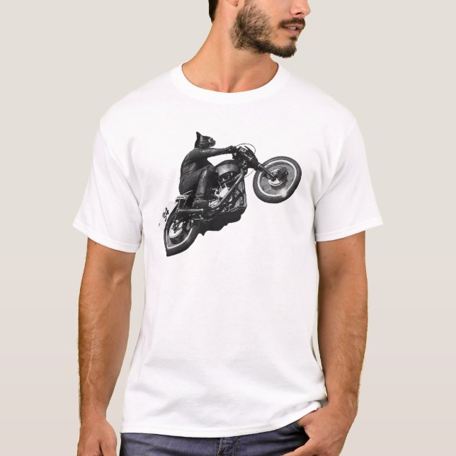 Biker Katt Tee Shirt (Framsida)