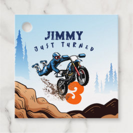 Biker Kid Dirt Stunt Bike Birthday Gåvor Etiketter