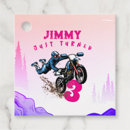 Biker Kid Dirt Stunt Bike Birthday Gåvor Etiketter