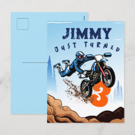 Biker Kid Dirt Stunt Bike Födelsedagsfest Card Helg Vykort