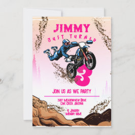 Biker Kid Dirt Stunt Bike Födelsedagsfest Card Inbjudningar