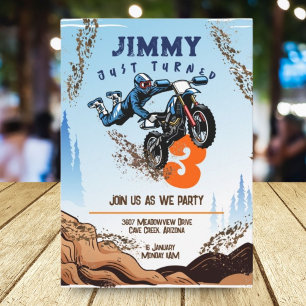 Biker Kid Dirt Stunt Bike Födelsedagsfest Card Inbjudningar