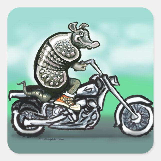 Biker Klubb Dillo Fyrkantigt Klistermärke (Framsida)