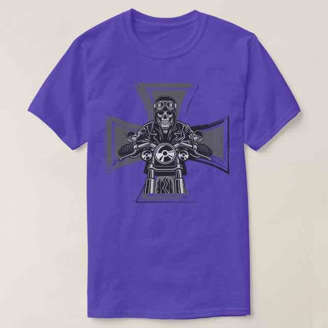 Biker Kor motorcykel Emblem Skeleton T Shirt (Design framsida)