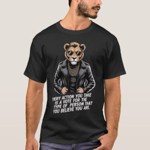 Biker Lion Motiverande Citat T-Shirt   Varje Handl