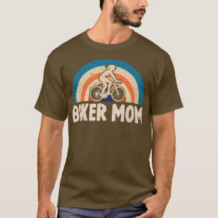 Biker Mamma Cycle Retro Cyclist Riding Bike 208 T Shirt