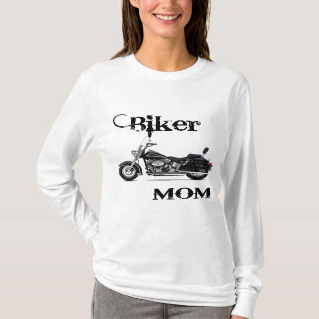 Biker-Mamma Tee Shirt (Framsida)