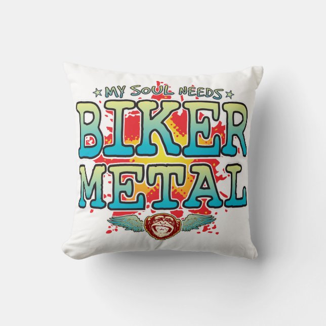 Biker Metall Soul Cushion Kudde (Framsida)