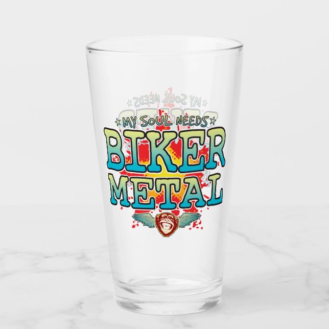 Biker Metall Soul Glass Tumbler Glaskopp (Framsida)