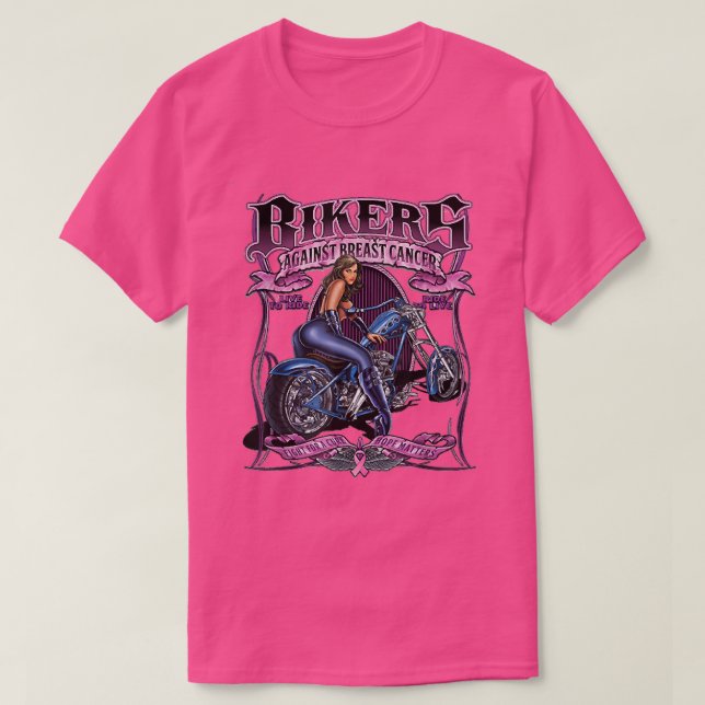Biker mot bröstcancer och överlevande t shirt (Design framsida)
