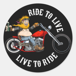 biker motard ride to live runt klistermärke