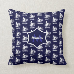 Biker Motocross Dirt Biker Lera Plantor Monogram Kudde