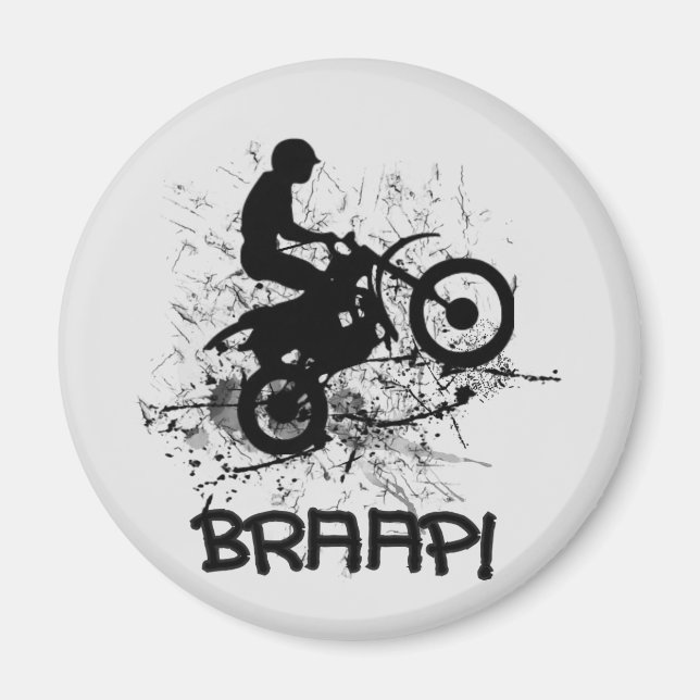 Biker Motocross Dirt Biker Lera Splatter Braap! Magnet (Framsidan)