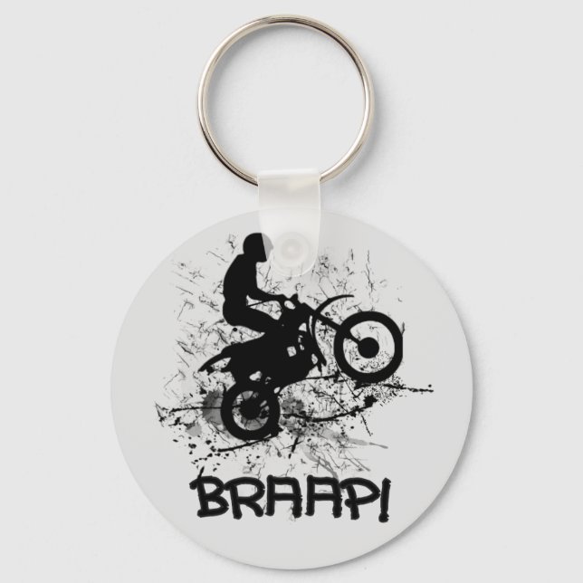 Biker Motocross Dirt Biker Lera Splatter Braap! Nyckelring (Framsida)