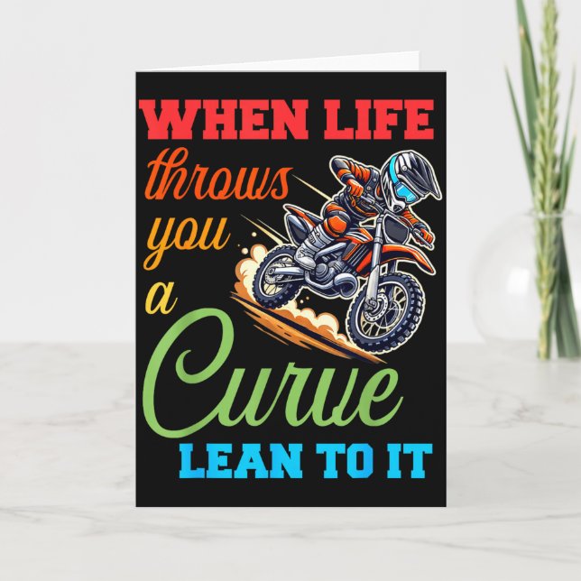 Biker Motorcycle Lover When Life Throws You A Curv Kort (Framsida)