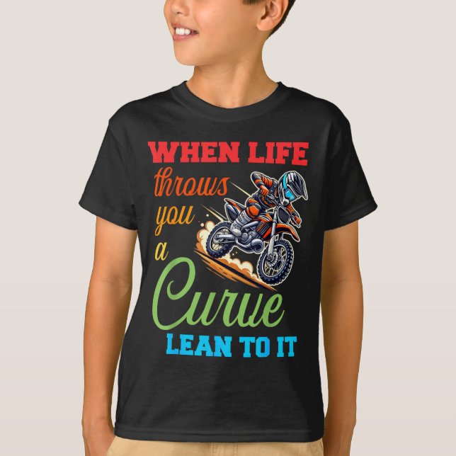 Biker Motorcycle Lover When Life Throws You A Curv T Shirt (Framsida)