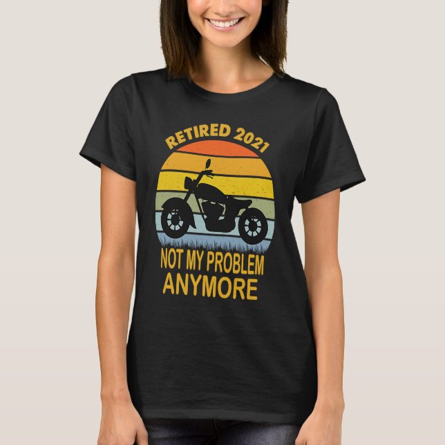 Biker Motorcycle retired   Saying Retro Style T Shirt (Framsida)