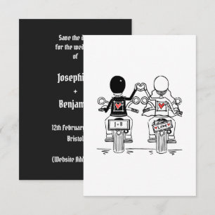 Biker Motorcykel Bröllop  Spara Datumet