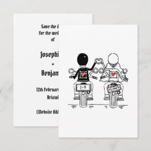 Biker Motorcykel Bröllop  Spara Datumet
