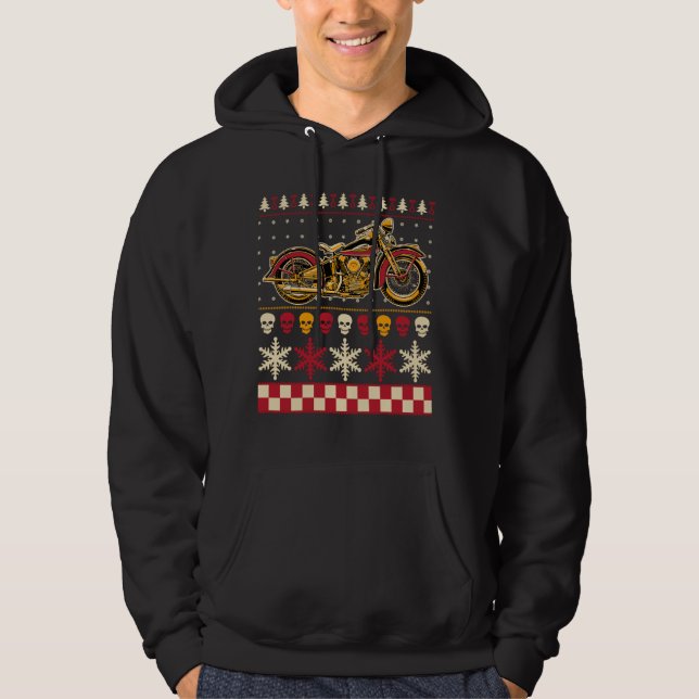 Biker Motorcykel Rider Stil Ugly Sweater Hoodie (Framsida)