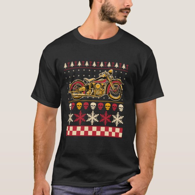 Biker Motorcykel Rider Stil Ugly Sweater T Shirt (Framsida)