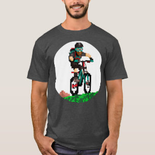 Biker Mountainbiker Pixel Art Retro Gaming Stil 2 T Shirt