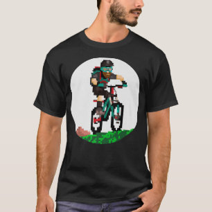Biker Mountainbiker Pixel Art Retro Gaming Stil 2 T Shirt
