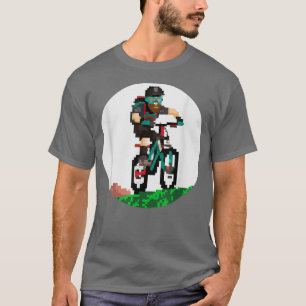 Biker Mountainbiker Pixel Art Retro Gaming Stil 2 T Shirt