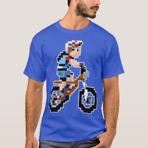 Biker Mountainbiker Pixel Art Retro Gaming Stil T Shirt