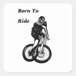 Biker MTB BMX CYCLIST Cyclo kor Fyrkantigt Klistermärke