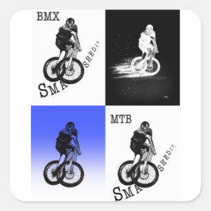 Biker MTB BMX CYCLIST Stickers Fyrkantigt Klistermärke