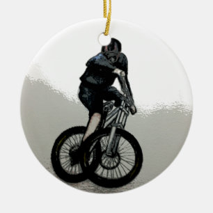 Biker MTB BMX CYKLIST Julgransprydnad Keramik