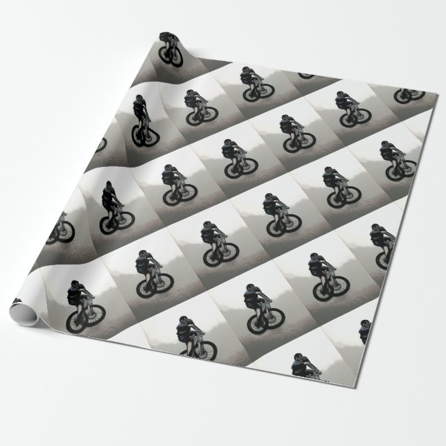 Biker MTB BMX CYKLIST Presentpapper (Utrullad)