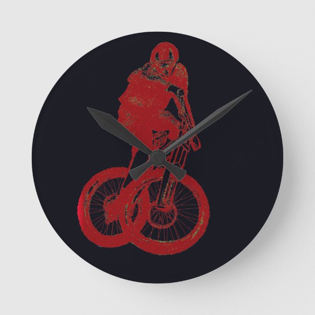 Biker MTB BMX CYKLIST Rund Klocka (Framsida)