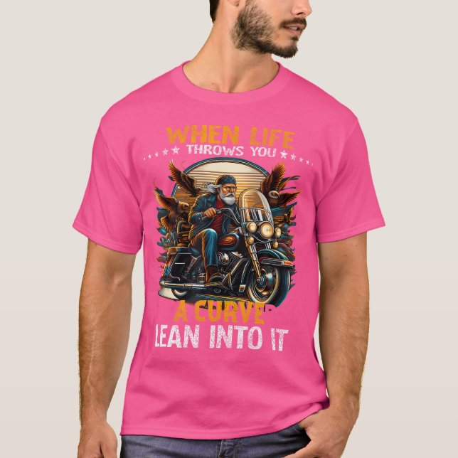 Biker när livet kastar en För manar morfar T Shirt (Framsida)