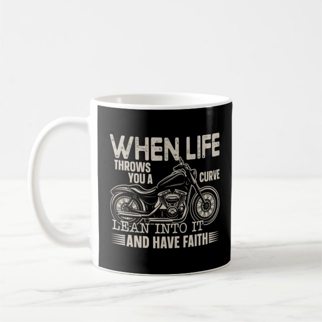 Biker när livet kastar en kurva i det kaffemugg (Vänster)