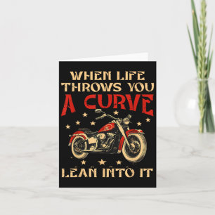 Biker När Livet Kastar En Kurva Motorcykel Män  Kort