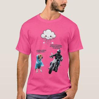 biker och hund flickfamilj t shirt