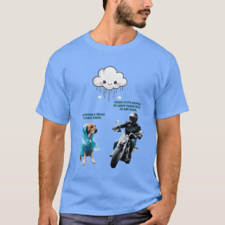 biker och hund flickfamilj t shirt