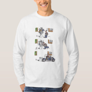 Biker på Museum manar långärmad-skjorta T Shirt
