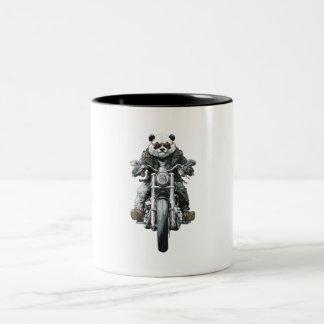 Biker Panda Två-Tonad Mugg