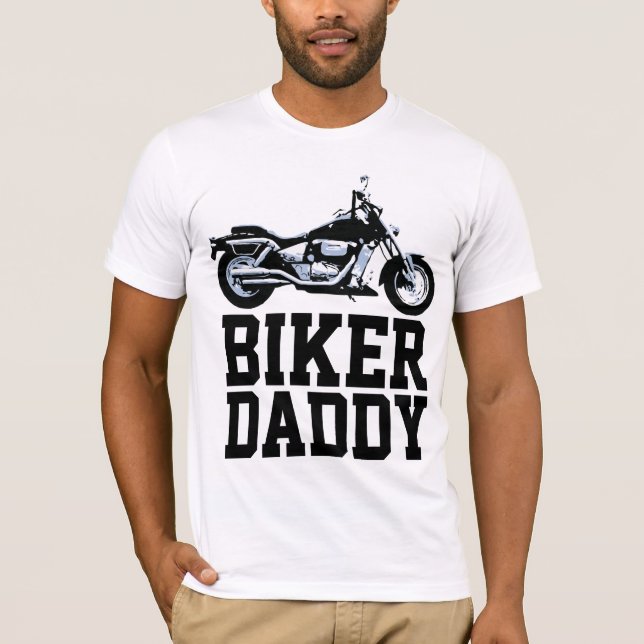 BIKER PAPPA DADDY MOTORCYCLE T-Shirts (Framsida)